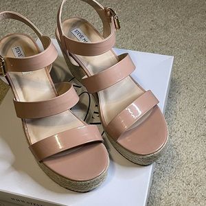 Steve Madden Valery Espadrille blush pink patent leather. Size 11m